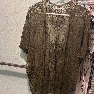 Maurices Forest Green Lace Overlay